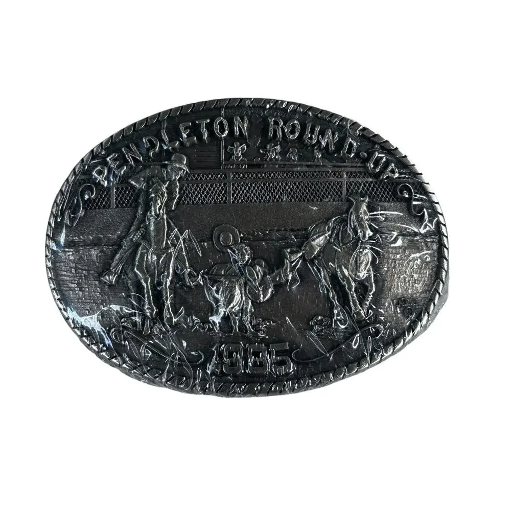 Vintage Pendleton Round Up Solid Brass Belt Buckle, 1985 Ltd Edition #133 SEALED
